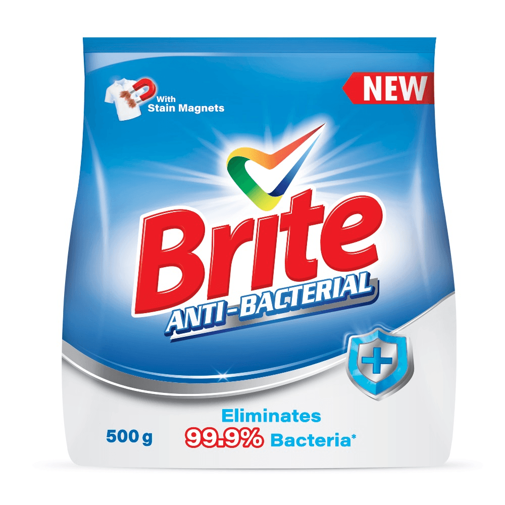Brite Anti-Bacterial Washing Powder 500GM