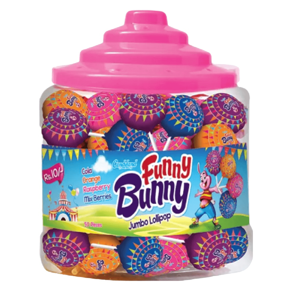 Funny Bunny Jumbo Lollipop 100 Pcs