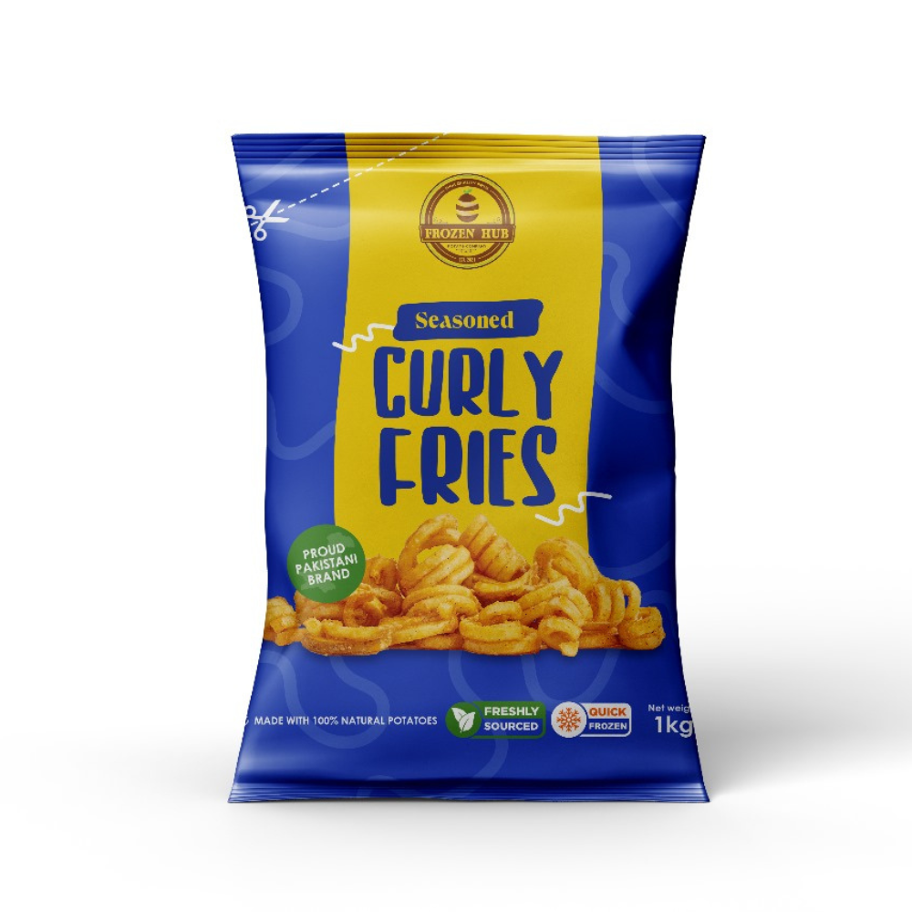 Frozen Hub Curly Fries 1kg