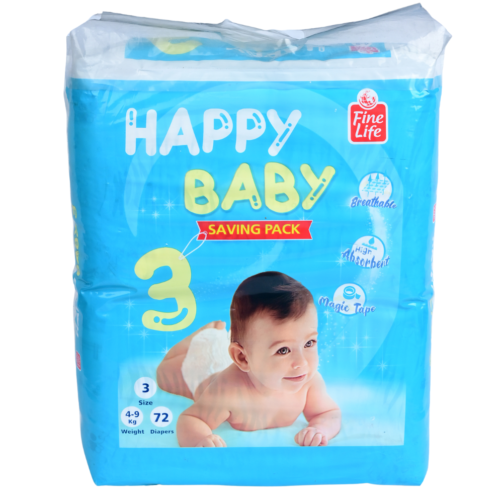 FINE LIFE DIAPER S3 72PCS + Cotton Wool free