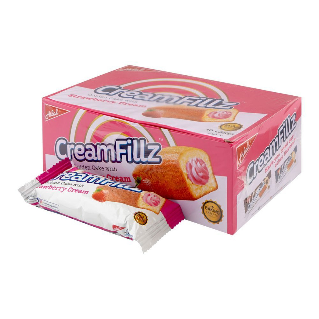 Hilal Creamfillz Cake Strawberry Box Rs. 30 (Pack of 10)