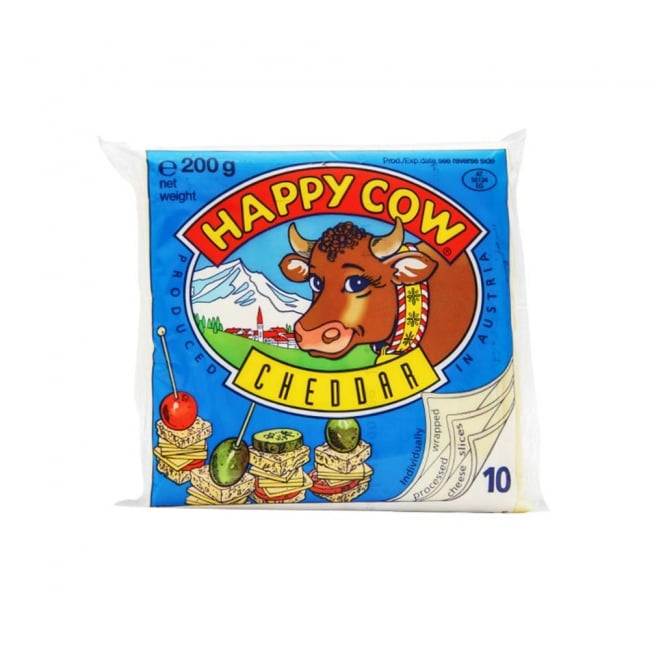 Happy Cow Cheese Slices Cheddar 200 GM