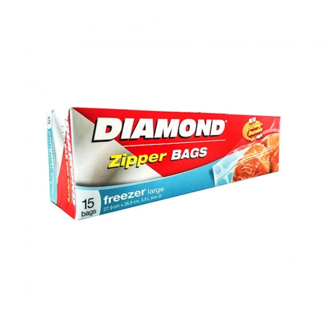 Diamond Zipper Bags Freezer Large