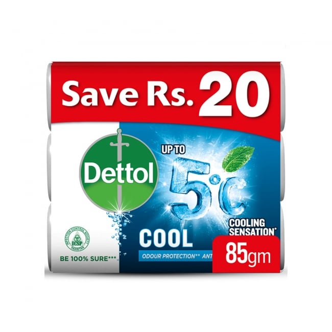 Dettol Antibacterial Cool Soap 85GM x3