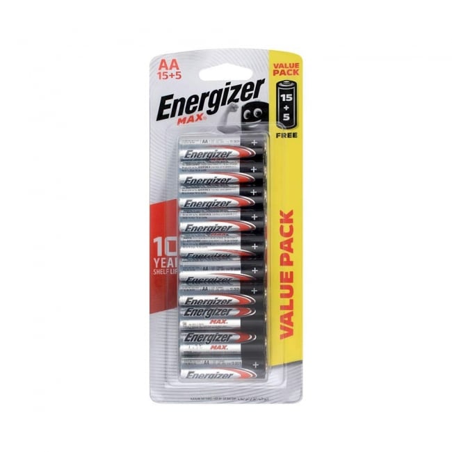 Energizer Alkaline Battery  Max AA X15+5