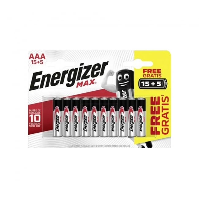 Energizer Alkaline Battery  Max AAA X15+5